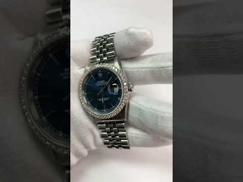 Blue Stick Dial Watch Ss Jubilee Diamond Perpetual Rolex Mens