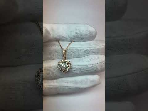 Heart Shape Halo Diamond Pendant 2.75 Carats Rose Gold 14K