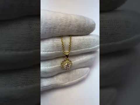 1.40 Carats Round Diamond Necklace Pendant White Gold 14K