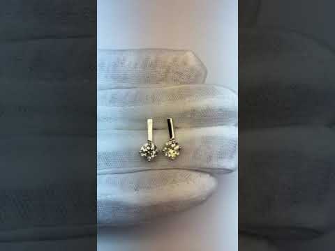 Round Drop Diamond Earrings Old Miner Jewelry 2 Carats Push Backs