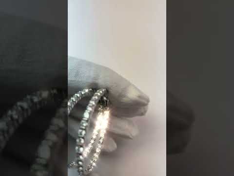 5 Carats Round Cut Diamonds Lady Hoop Earrings 14K White Gold