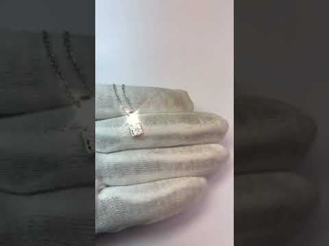 Solitaire Princess Cut Diamond Necklace Pendant 1 Carat Bezel Set