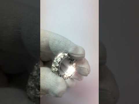 Sparkling 5.70 Carats Diamonds Women Hoop Earrings 14K Gold White