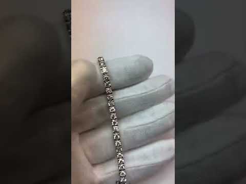 Real  Tennis Bracelet WG 14K Sparkling Round Cut Diamonds 9.50 Carats