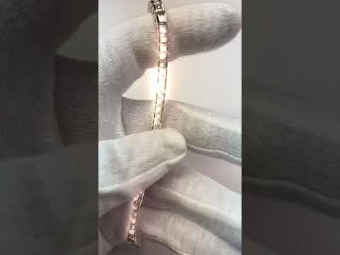 Real  10.40 Ct Princess Cut Diamond Ladies Tennis Bracelet White Gold