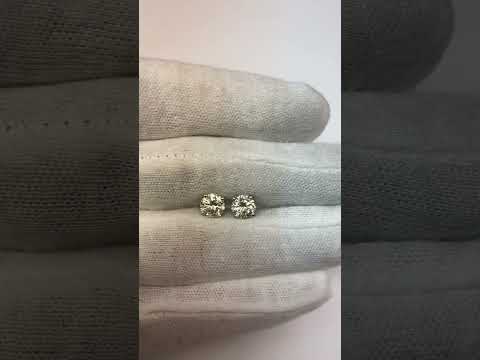 2 Carats Diamond Stud Earring Solid White Gold 14K