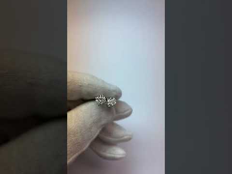 New High Quality Wedding  Stud Earrings White Gold Diamond