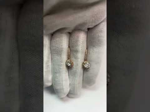 3.5 Carats Round G-Vs2 Diamond Leverback Earring Pair White Gold 14K