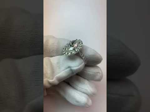Oval Halo Diamond Ring White Gold 14K Jewelry For Women