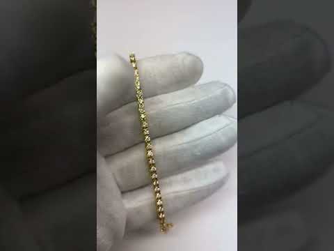 Genuine  Small Round Cut 3.50 Carats Diamonds Tennis Bracelet Gold Yellow 14K