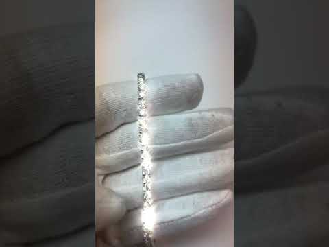 Real  9.25 Carats Round Cut Diamond Lady Tennis Bracelet White Gold 14K