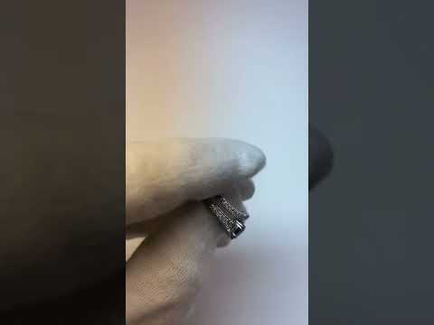Diamond Wedding Ring Set Heart Blue Sapphire Antique Style 3.50 Carats