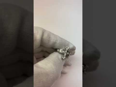 Real  Diamonds Cross Shape Engagement Fancy Ring 1.41 Ct. White Gold 14K