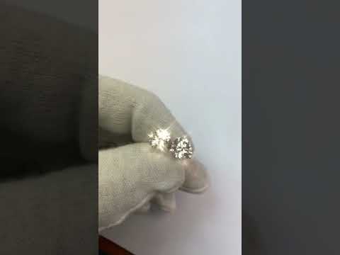 Three Prong Set  Big Round Diamond  White Gold Jewelry Stud Earrings