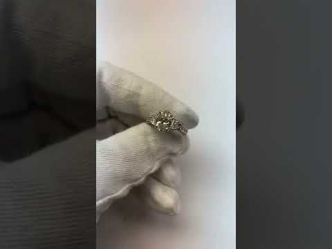 Anniversary Ring 3 Stone Style White Gold 14K
