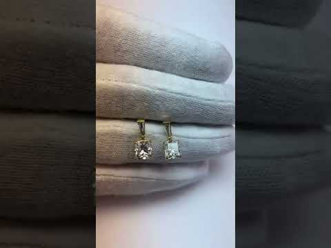 Diamond Drop Earrings 5 Carats Radiant Cut White Gold 14K