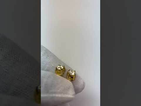 Prong Set Diamond Stud Earring Yellow Gold Stud Earrings