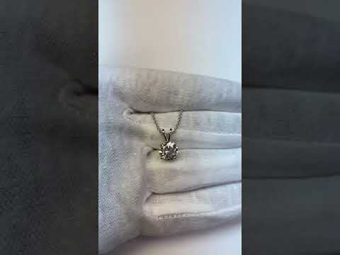 Solitaire Gorgeous 2 Carat Round Diamond Pendant Necklace White Gold