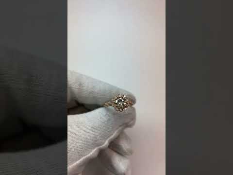  Style Ring 2.50 Carats Blooming Flower White Gold 14K