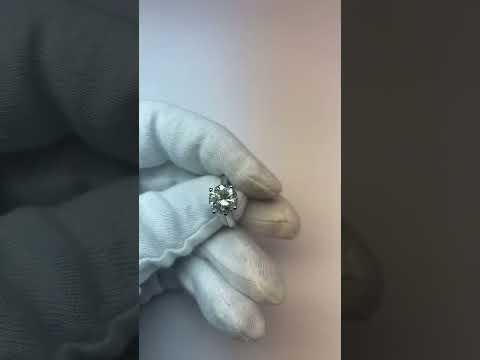  Fancy Lady’s Sparkling Vintage Style White Gold Solitaire Diamond Ring 