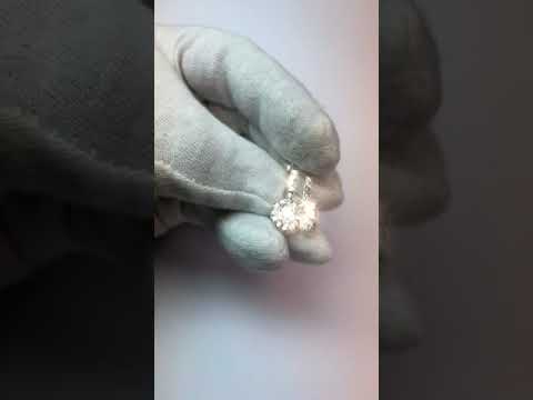 Round Cut 3.40 Carats Diamonds Ladies Dangle Earrings White Gold
