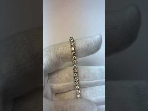 Natural  Women Round Cut Diamond Tennis Bracelet Solid White Gold 14K 7.20 Ct