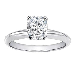 Huge 3 Ct. Cushion Lab Grown Diamond Solitaire Ring White Gold