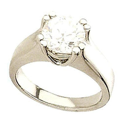 1.50 Ct. Round Natural Earth Mined Diamond Solitaire Ring White Gold
