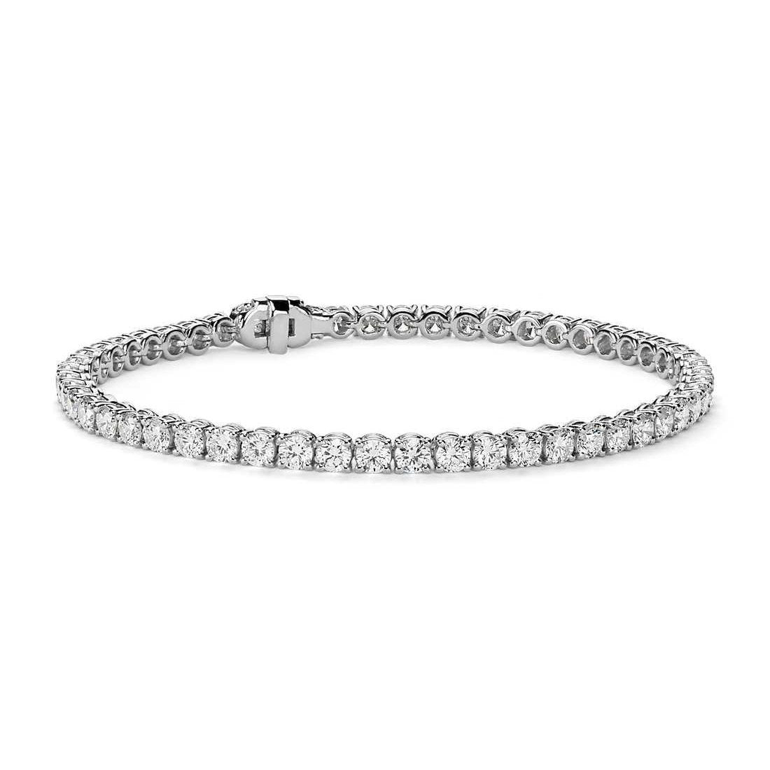 Ladies 5 Carats Round Cut Diamonds Tennis Bracelet New 14K White Gold Tennis Bracelet