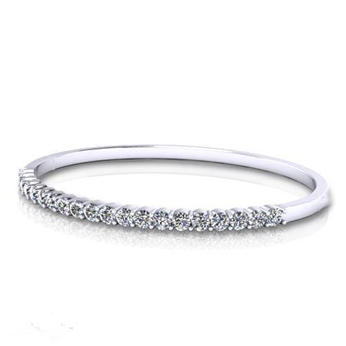 Ladies Bangle 4.00 Carats 14K White Gold Brilliant Cut Diamond Bangle