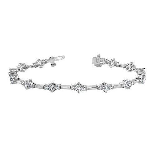 Ladies Bracelet Sparkling Round Brilliant Cut 6.50 Carats Diamonds Tennis Bracelet
