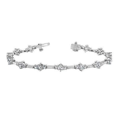 Ladies Bracelet Sparkling Round Brilliant Cut 6.50 Carats Diamonds Tennis Bracelet