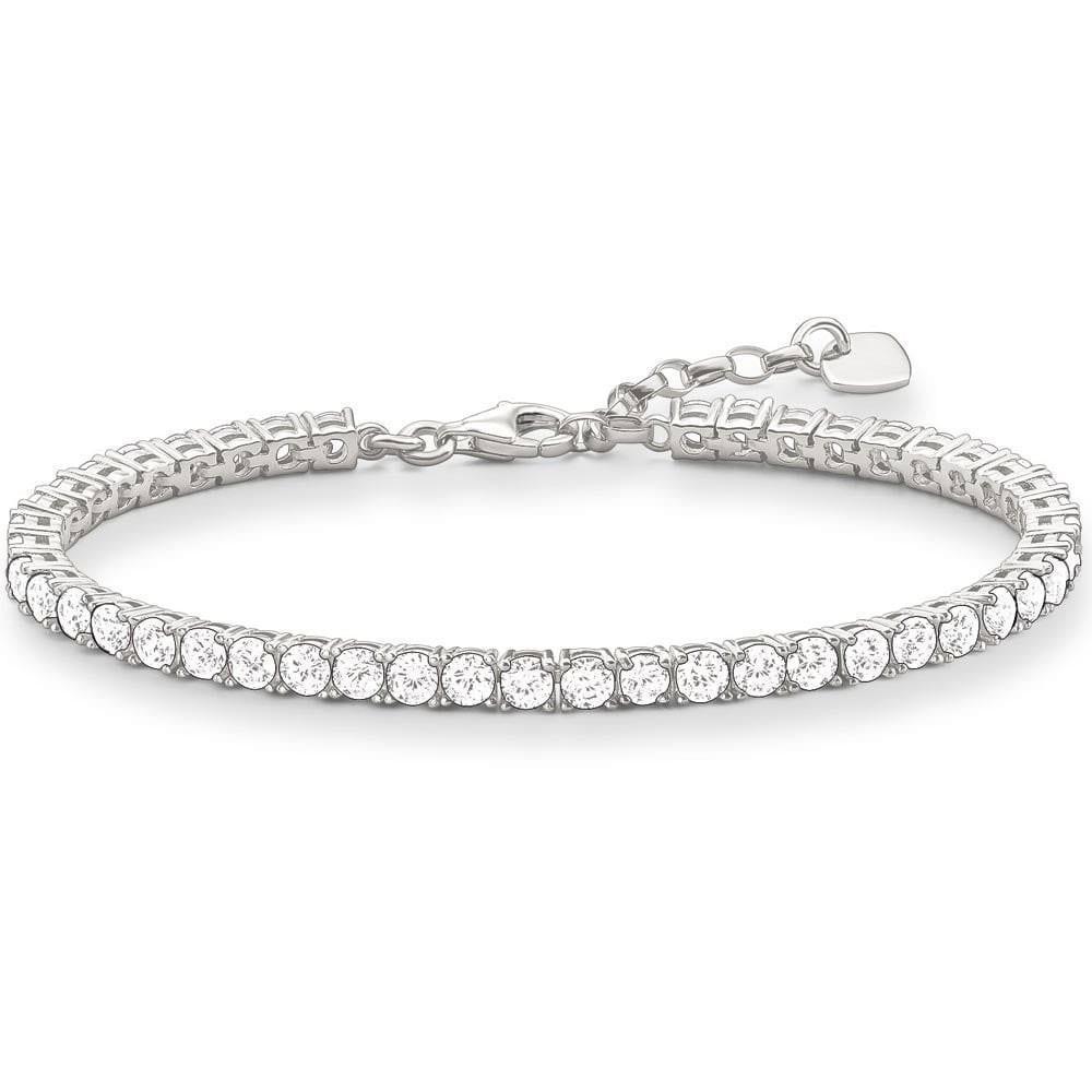 Ladies Bracelet White Gold 14K 4.00 Carats Prong Setting Round Cut Diamonds Tennis Bracelet