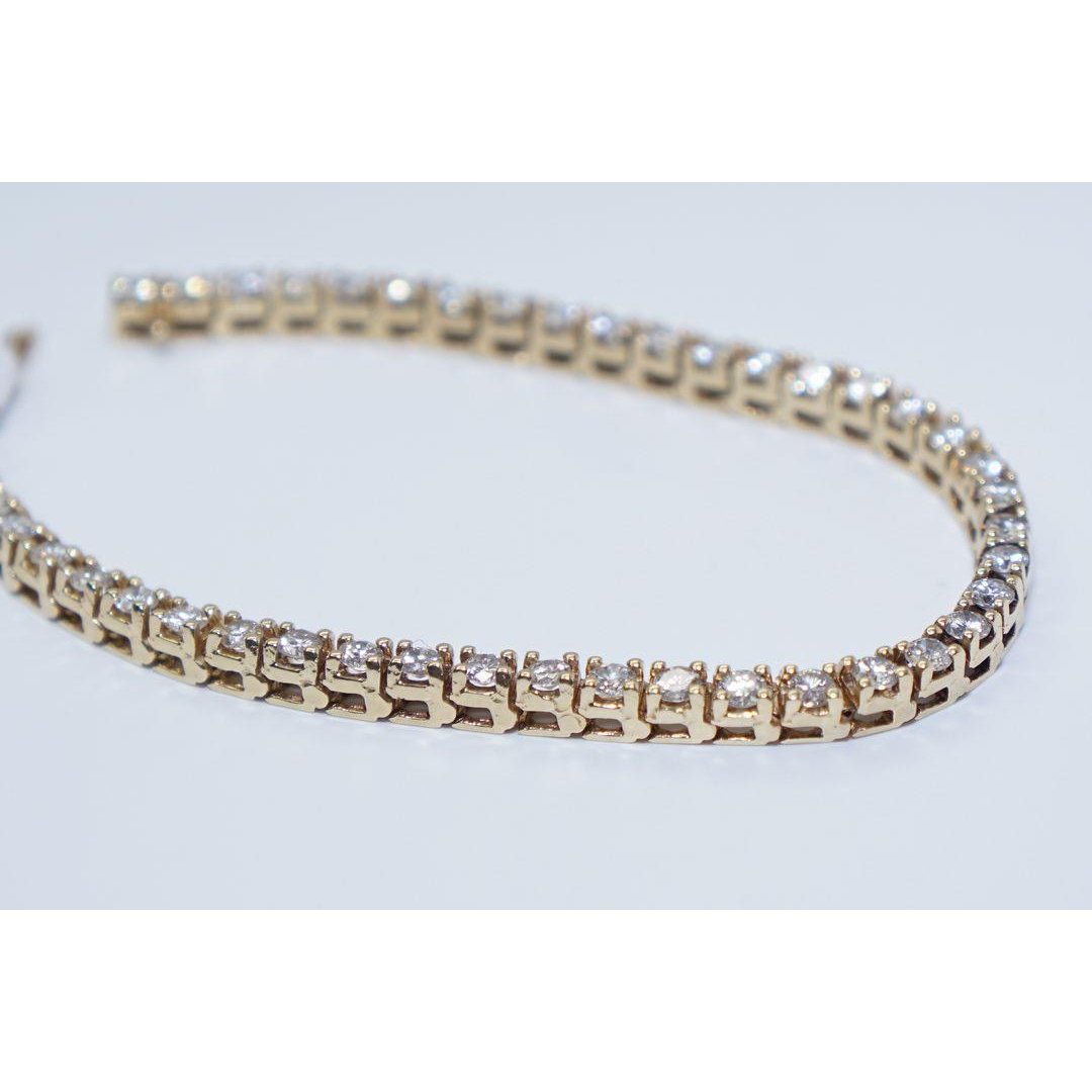 Ladies Diamond Tennis Bracelet 12 Carats Solid Yellow Gold Fine Jewelry New Tennis Bracelet
