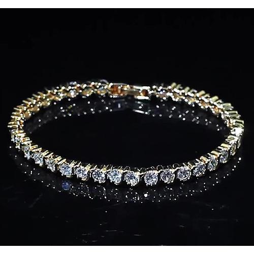 Ladies Diamond Tennis Bracelet 8 Carats F Vs1 Yellow Gold 14K Jewelry Tennis Bracelet
