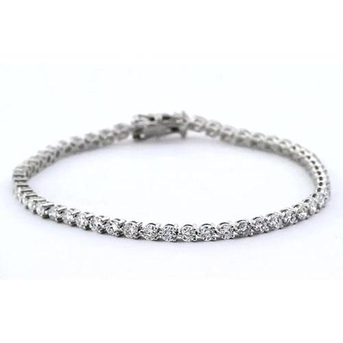Ladies Diamond Tennis Bracelet 4.4 Carats F Vs1 White Gold 14K Tennis Bracelet