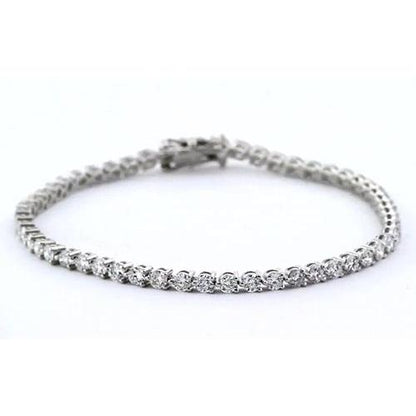 Ladies Diamond Tennis Bracelet 4.4 Carats F Vs1 White Gold 14K Tennis Bracelet