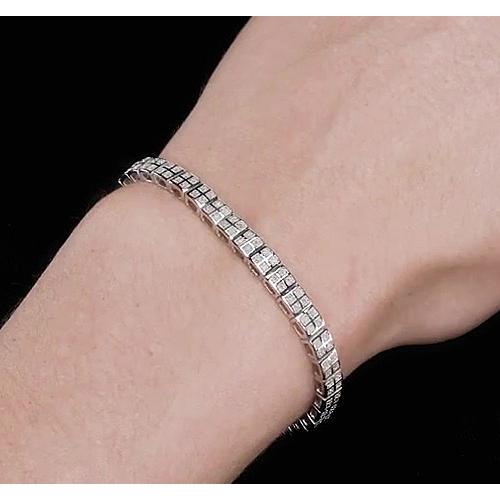 Ladies Diamond Tennis Bracelet 8 Carats White Gold 14K Tennis Bracelet