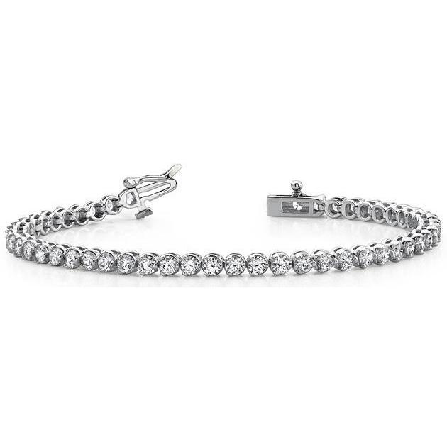 Ladies F Vs2 Round Diamond Tennis Bracelet Solid White Gold 14K 7.50 Ct Tennis Bracelet