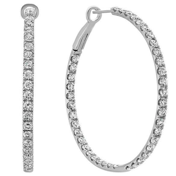 ladies-hoop-earrings-400-carats-round-cut-diamonds-white-gold-14k ...