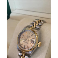 Ladies Rolex Datejust Watch Stick Dial Smooth Bezel Two Tone