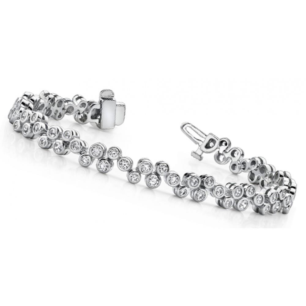 Ladies Round Cut Diamond Tennis Bracelet White Gold Fine 4 Carat Tennis Bracelet