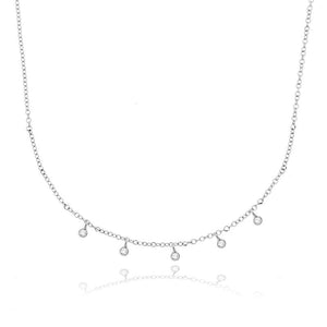 Ladies Round Diamond Chain Necklace White Gold 14K Jewelry 1 Ct Chains Necklace