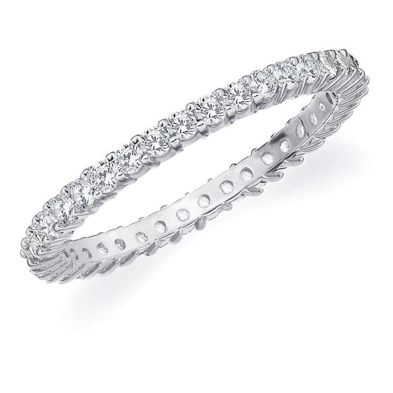 Ladies Round Diamond Engagement Band Ring White Gold 14K 4.40 Carats Eternity Band