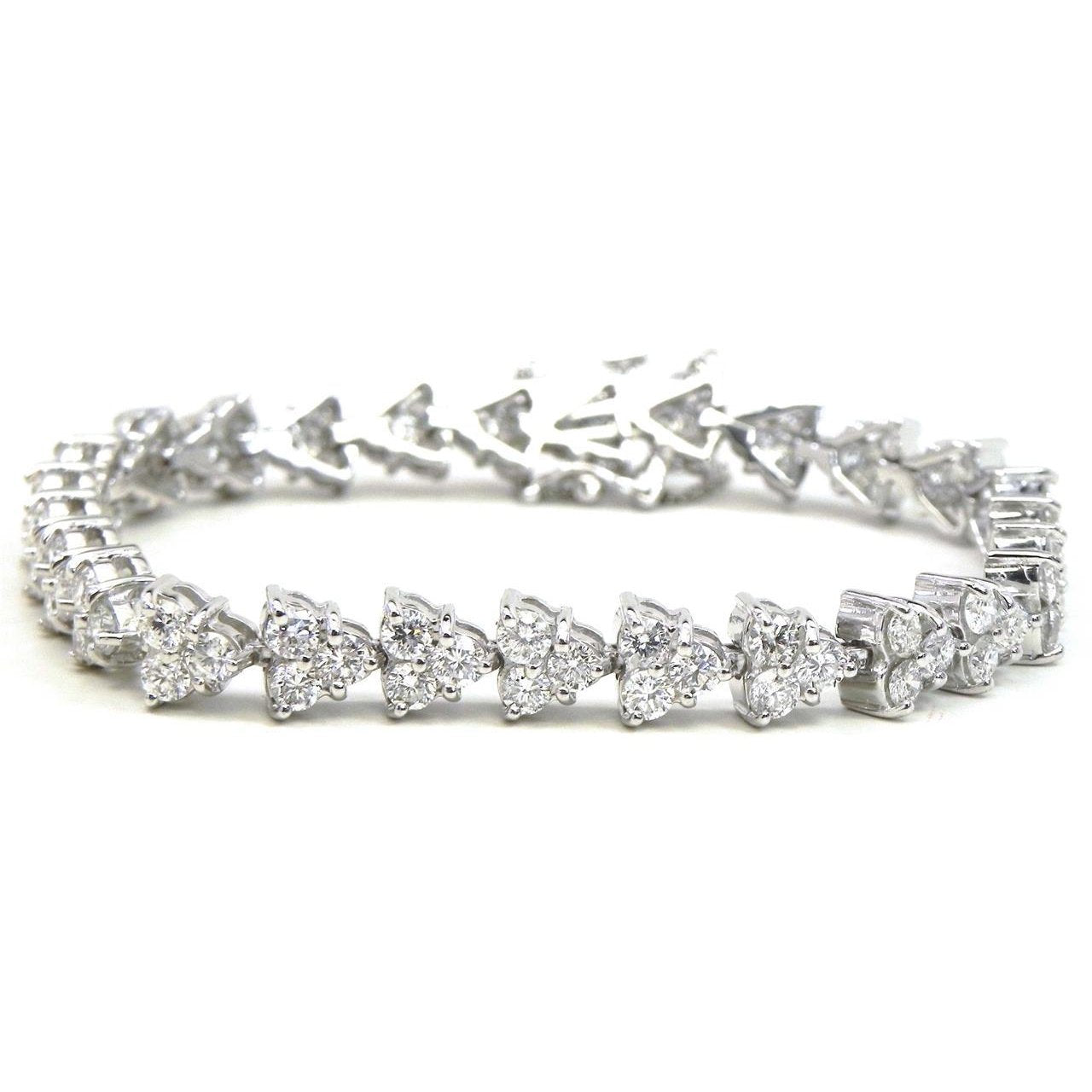 Ladies Round Diamond Tennis Bracelet 14.50 Carats Solid White Gold Fine Jewelry Tennis Bracelet