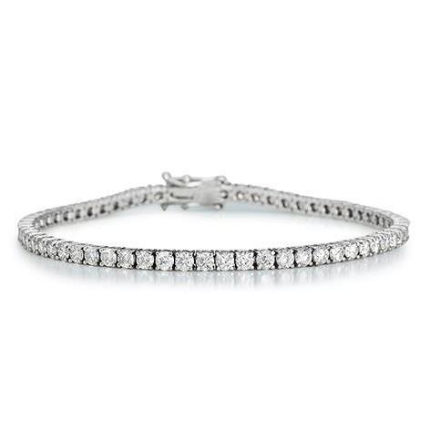 Ladies Tennis Bracelet 3.80 Carats Round Cut Diamonds White Gold 14K Tennis Bracelet