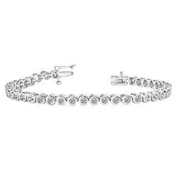 Real  Round Brilliant Cut Diamond Ladies Tennis Bracelet 4.80 Carat WG 14K