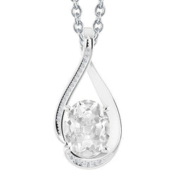 Ladies Jewelry Round & Oval Old Miner Diamond Pendant Slide 5 Carats