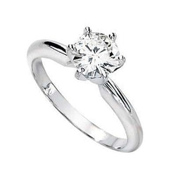 Lady 1.10 Carat Round Diamond Engagement Ring Gold White 14K