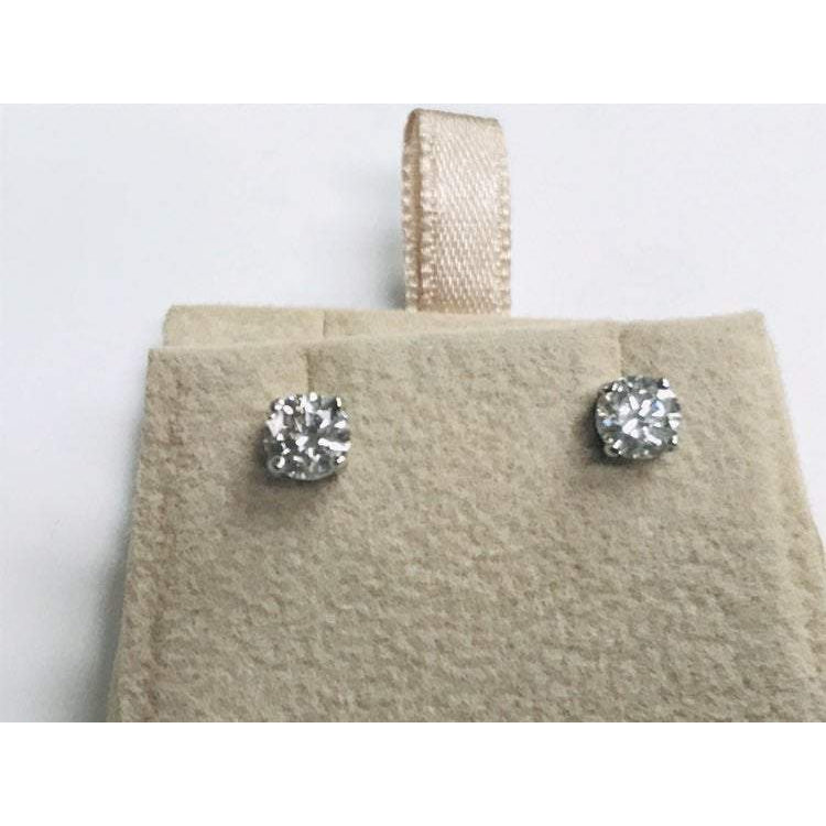 Stud Earrings 1 Carat Round Diamond Stud Earrings